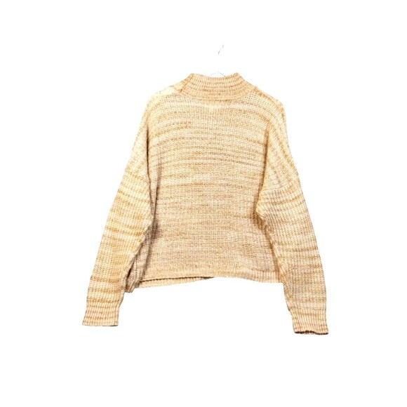 Peach Sweater Women's XXL Mock Turtleneck Long Sleeve Chunky Knit Boxy Baggy - Picture 2 of 7